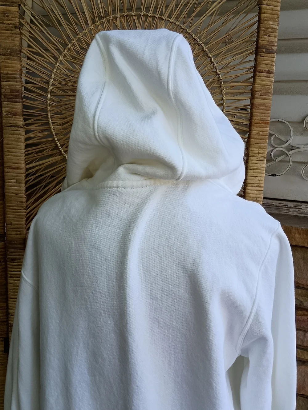 NWOT Nike White 100% Cotton Full-Zip Hoodie with Hood and Kangaroo Pockets_S